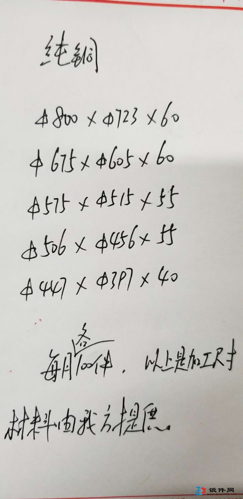 求购铜锻件