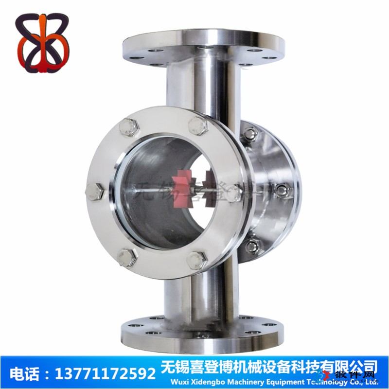 304不锈钢法兰叶轮水流指示器水油观察视镜直通流量指示器