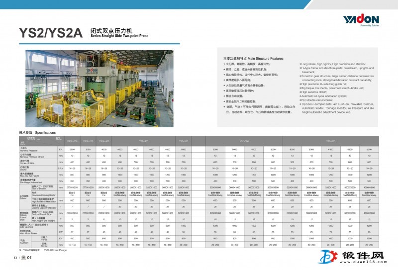 YS2/YS2A 闭式双点压力机